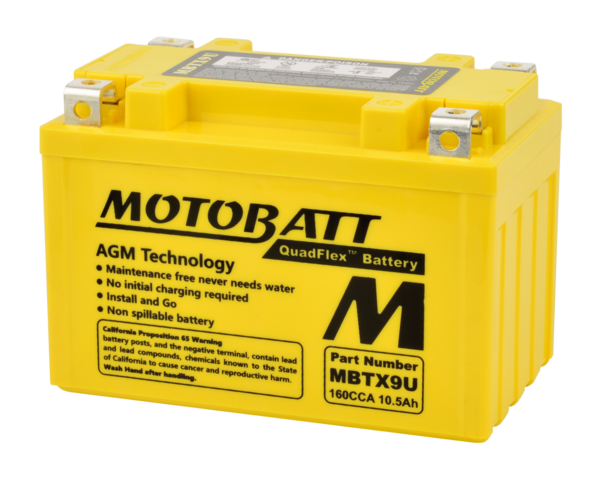 Batterie Motobatt QuadFlex AGM MBTX9U 12V 10.5ah 160A YTX9-BS YTZ12S YTZ14S