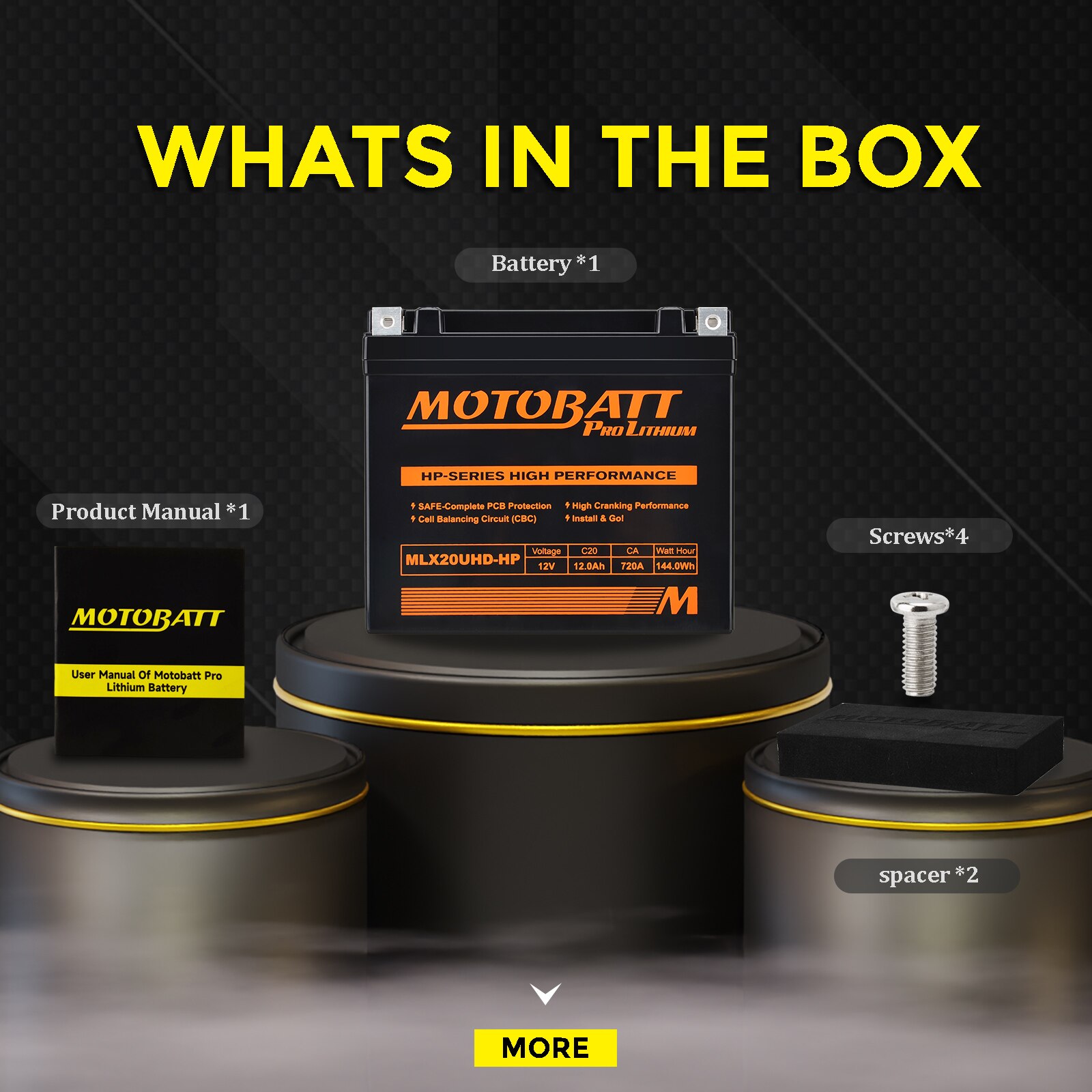 MLX20UHD-HP LifePo4 Lithium Battery-Motobatt